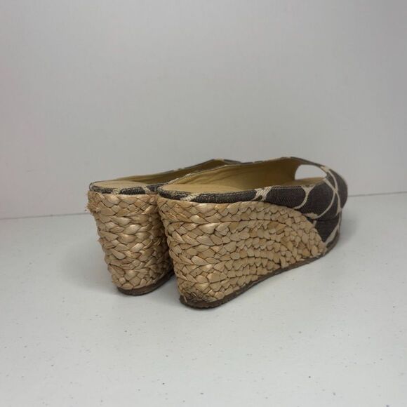 CL by Laundry Nolita Peep Toe Print Wedge Espadrille Sandals Womens - Picture 8 of 11